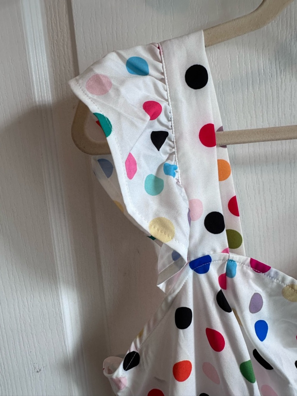 SHEIN White Mini Dress with Multicolor Polka Dots - Picture 4 of 7